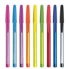 Stylo bille avec capuchon WHITE ROUND FLUO