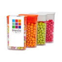 MINI PASTILLES DE MENTHE / FRUITS EN MAXI BOITE TRANSPARENTE