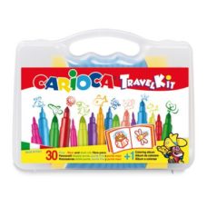 CARIOCA TRAVEL KIT 30 Fibrepens + Coloring Album