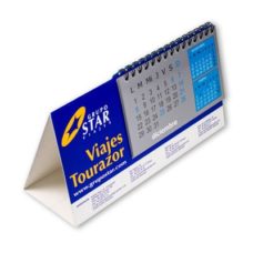 CALENDRIER DE BUREAU Á SPIRALES AVEC DES FEUILLES LAMINÉES