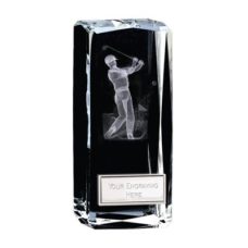Trophé de Golf Clarity femme bloc cristal 11.50cm