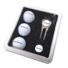 Boite métalique Platinium avec 3 balles de golf Titleist DT TruSoft