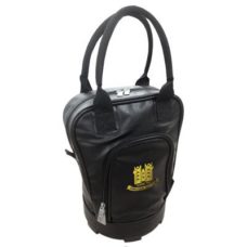 Sac pour balles de practice Black Soft en similicuir noir avec poignées solides et base durable et dure