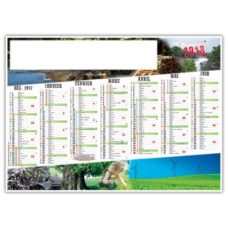 CALENDRIER RIGIDE PHOTOS ENVIRONNEMENT DURABLE 7 MOIS PAR FACE