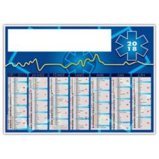 CALENDRIER RIGIDE DESTINE AUX AMBULANCIERS 7 MOIS PAR FACE
