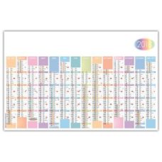 CALENDRIER RIGIDE BASIQUE 14 MOIS SUR LA FACE AVANT SEMAINES ALIGNEES