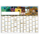 CALENDRIER AVEC MOSAIQUES DE PHOTOS SUR LE VOYAGE EFFACABLE AVEC PELLICULAGE VELEDA 12 MOIS SUR LA FACE AVANT