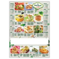 CALENDRIER POSTER ILLUSTRE DE 12 PHOTOS DE PLATS CULINAIRES "MES PETITES RECETTES"