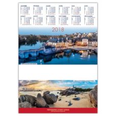 CALENDRIER POSTER ILLUSTRE DE 2 PHOTOS DE PAYSAGES Français réalisées par HERVE SENTUCQ