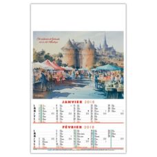 CALENDRIER ILLUSTRE DE 6 AQUARELLES DE CHRISTIAN GRANIOU SUR LA FRANCE MEDIEVALE