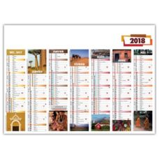 CALENDRIER SOUPLE AVEC PHOTOS DE VOYAGE 7 MOIS PAR FACE