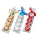 4 CHOCOLATES ETOILES EN POLYBAG AVEC ETIQUETTE PROMOTIONELLE