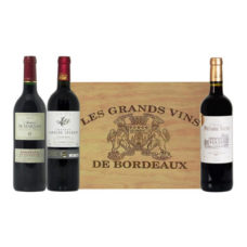 Vins de Bordeaux - coffret caisse bois 3 bouteilles "CAVISTE"