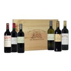 Vins de Bordeaux - coffret caisse bois à plat 6 bouteilles "BORDEAUX 360"