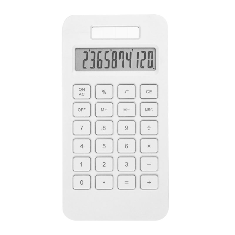 CALCULATRICE POCKET SOLAR CORN PERSONNALISE BLANC | JEUX & JOUETS POUR ENFANT | TIRELIRES PERSONNALISÉES