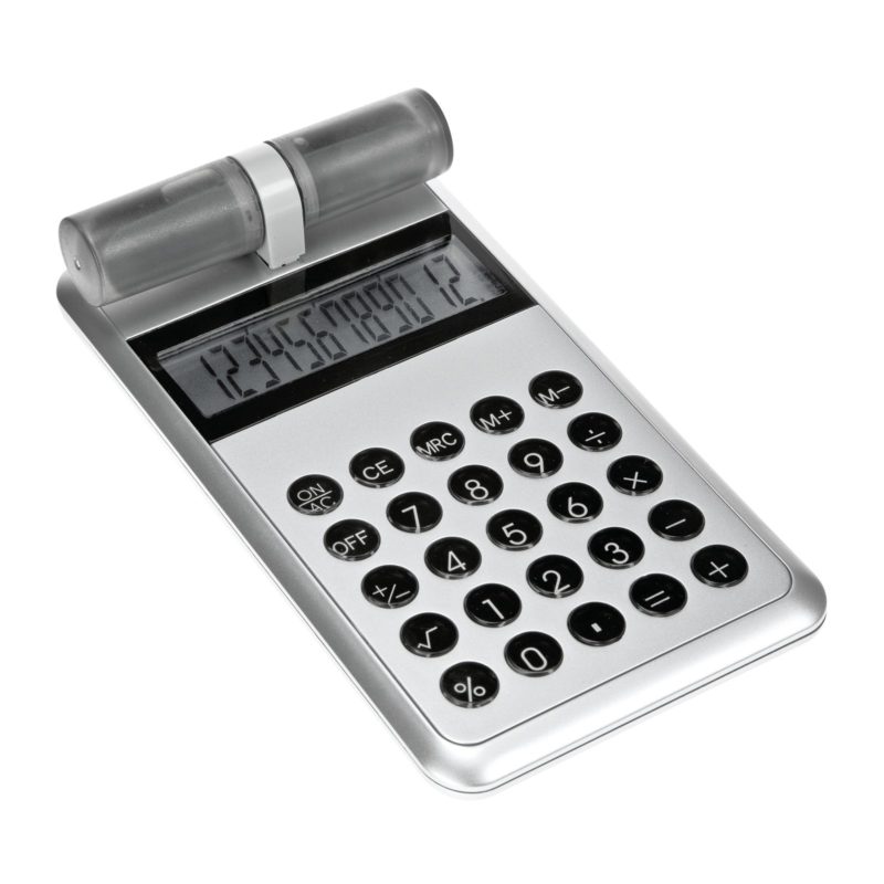 CALCULATRICE_A_EAU_REFLECTS_TRABZON_SILVER_PERSONNALISABLE | FOURNITURES DE BUREAU | CALCULATRICES PUBLICITAIRES