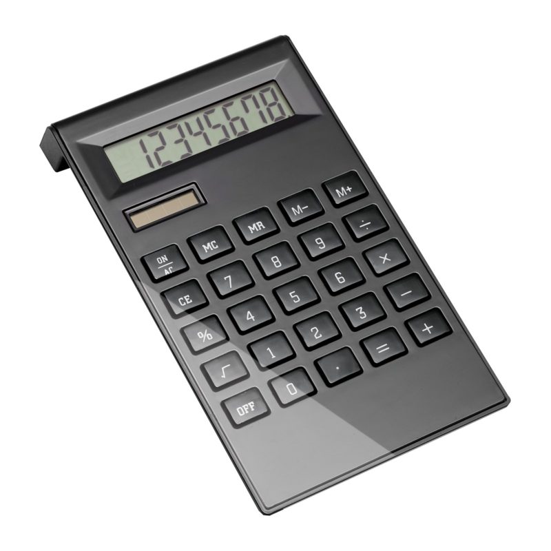 CALCULATRICE_SOLAIRE_REFLECTS_BOLTON_BLACK_PERSONNALISABLE | BAGAGES & ACCESSOIRES DE VOYAGE | OUTILS PERSONNALISÉS