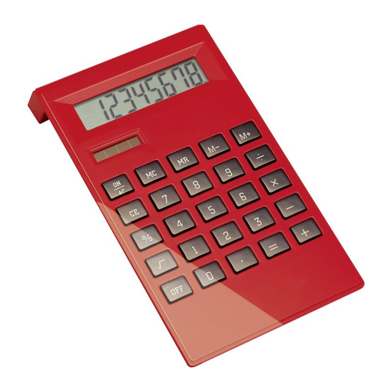 CALCULATRICE_SOLAIRE_REFLECTS_BOLTON_RED_PERSONNALISE | BAGAGES & ACCESSOIRES DE VOYAGE | OUTILS PERSONNALISÉS