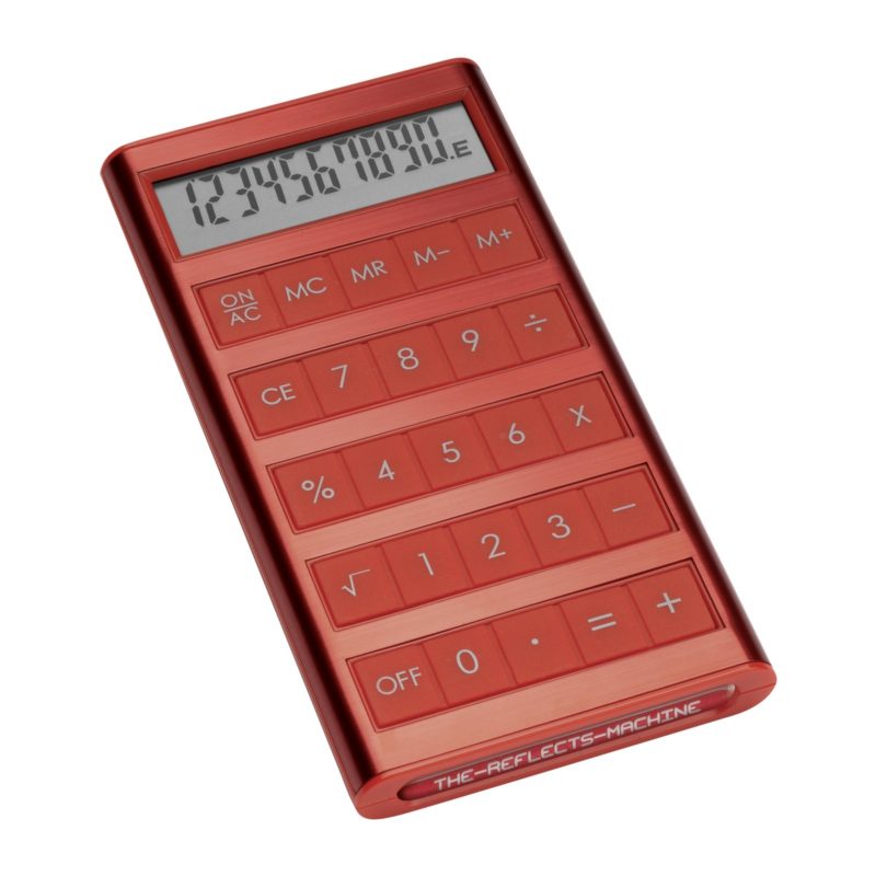 CALCULATRICE_SOLAIRE_REFLECTS_MACHINE_RED_PUBLICITAIRE | BAGAGES & ACCESSOIRES DE VOYAGE | OUTILS PERSONNALISÉS