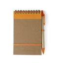 CARNET_AVEC_STYLO_A_BILLE_PERSONNALISE ORANGE | FOURNITURES DE BUREAU | BLOC-NOTES PERSONNALISÉS