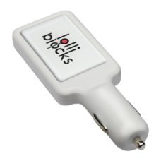 CHARGEUR_VOITURE_USB_LOLLIBLOCKS_CAR_CHARGER_WHITE_PERSONNALISE | PRODUITS HIGH-TECH  | CLÉS USB PERSONNALISÉES