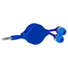 ECOUTEURS_RETRACTABLES_PERSONNALISABLE BLEU FONCÉ | PRODUITS HIGH-TECH | ECOUTEURS PUBLICITAIRES