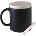 MUG_300_ML_AVEC_PANNEAU_NOIR_POUR_LE_DESSIN_ET_LA_CRAIE_PERSONNALISABLE ARGENT | CUISINE & MAISON ACCESSOIRES | MUGS TASSES PERSONNALISÉS