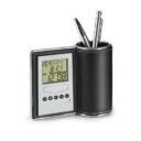 PORTE_STYLO_AVEC_HORLOGE_MULTIFONCTIONNELLE_PERSONNALISE NOIR | FOURNITURES DE BUREAU | POTS / CRAYONS PUBLICITAIRES