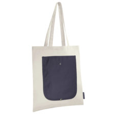 SAC SHOPPING PLIABLE MERCATO PUBLICITAIRE BLEU MARINE | SACS PUBLICITAIRES | SACS COTON PERSONNALISÉS