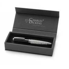 STYLO_A_BILLE_CHARLES_DICKENS_AVEC_CRISTAUX_SWAROVSKI_AU_CAS_OU_PERSONNALISE NOIR | LOISIRS & PLEIN AIR | CADEAUX-SPORTS